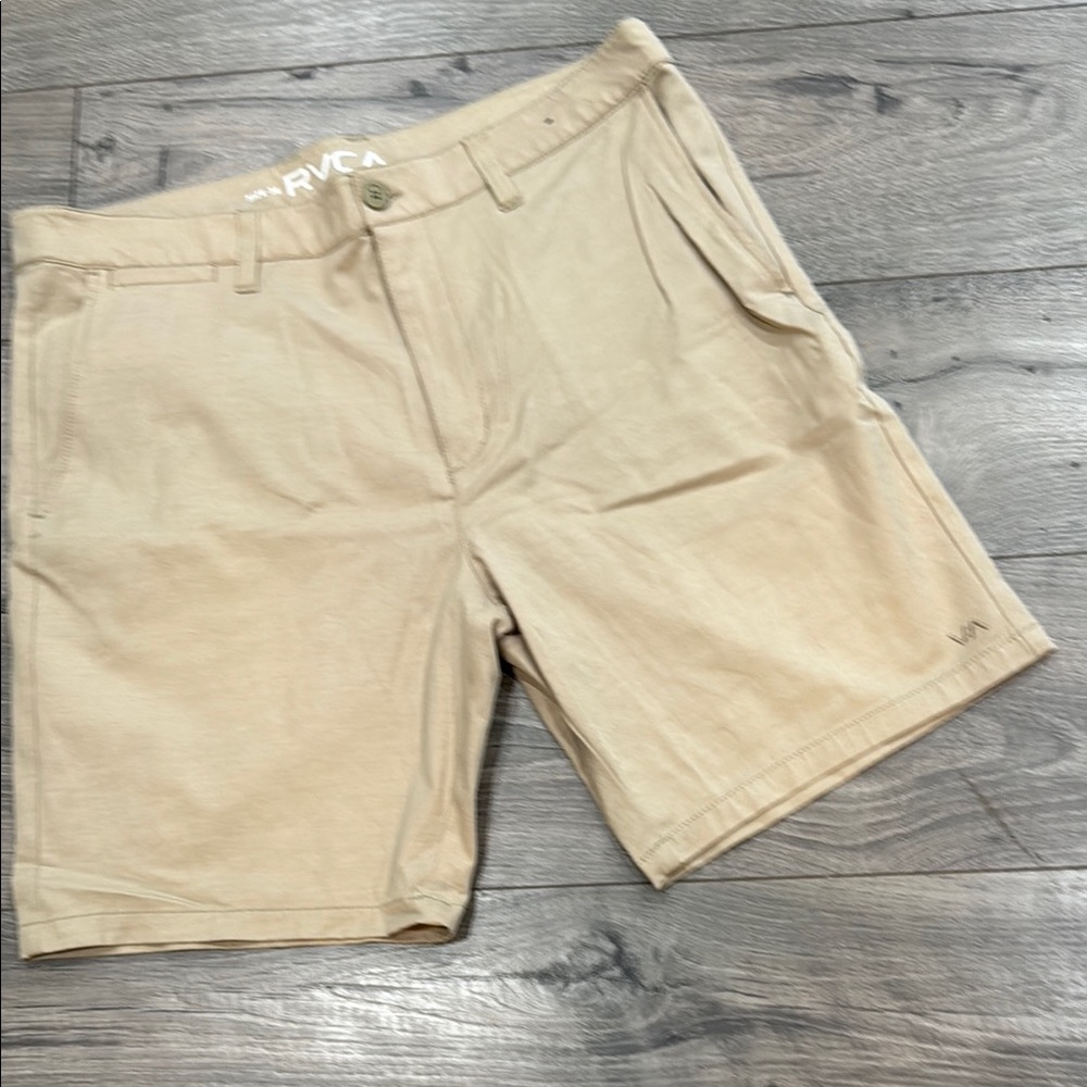 RVCA Tan Flat Front Shorts Lightweight Casual